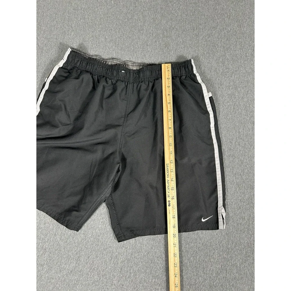 Nike Men's Black Gray Colorblock Mesh Lined Swim Trunks Size XL